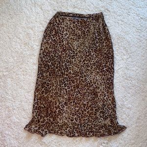 Leopard midi skirt